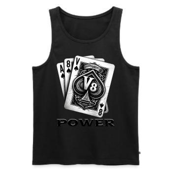 V8 - Männer Premium Bio Tank Top - Schwarz - Vorne - Michal (187cm)