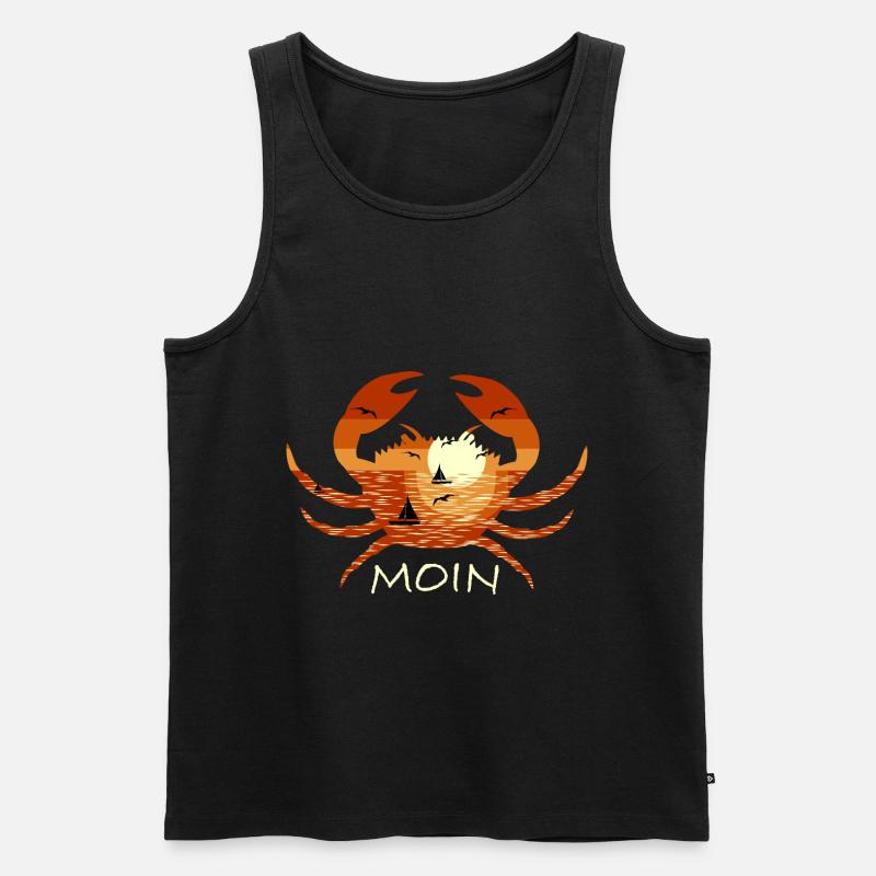Moin Norddeutsch Krabbe - Männer Premium Bio Tank Top - Schwarz
