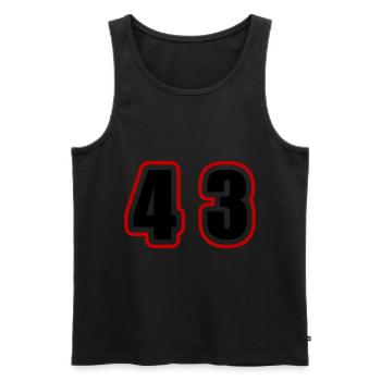 43 Number College - Men's Premium Organic Tank Top - black - Front - Michal (187cm)