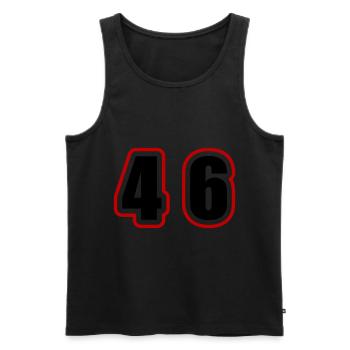 46 Nombre Collège - Débardeur bio Premium Homme - noir - Devant - Michal (187cm)