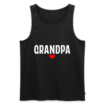 Grand-père, j’aime mon grand-père, cadeau pour grand-père - Débardeur bio Premium Homme - noir - Devant - Michal (187cm)