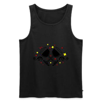 Weinglas Rotwein Symbol - Männer Premium Bio Tank Top - Schwarz - Vorne - Michal (187cm)