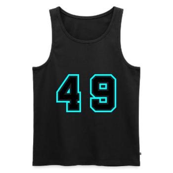 49 Symbole numérique - Débardeur bio Premium Homme - noir - Devant - Michal (187cm)