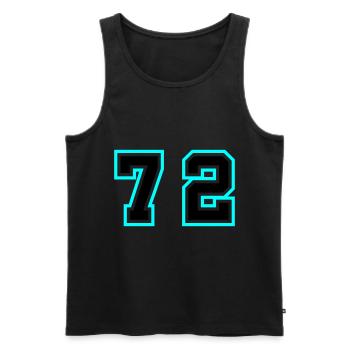 72 Symbole numérique - Débardeur bio Premium Homme - noir - Devant - Michal (187cm)
