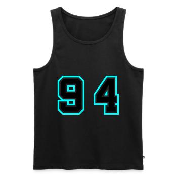 94 Symbole numérique - Débardeur bio Premium Homme - noir - Devant - Michal (187cm)