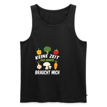 Keine Zeit das Gemüse braucht mich Gärtner Beet - Männer Premium Bio Tank Top - Schwarz - Vorne - Michal (187cm)