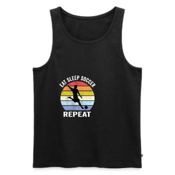 Eat Sleep Soccer Repeat Football Soccer Player - Men's Premium Organic Tank Top - black - Front - Michal (187cm)