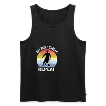 Eat Sleep Soccer Repeat Football Soccer Player - Men's Premium Organic Tank Top - black - Front - Michal (187cm)