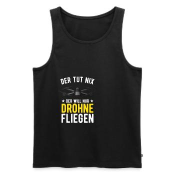 Der Tut Nix Der Will Nur Drohne Fliegen Drohnen - Männer Premium Bio Tank Top - Schwarz - Vorne - Michal (187cm)