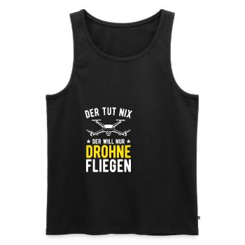 Der Tut Nix Der Will Nur Drohne Fliegen Drohnen - Männer Premium Bio Tank Top - Schwarz - Vorne - Michal (187cm)