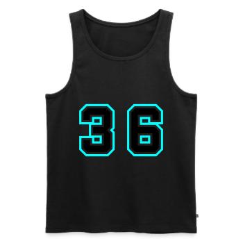 36 Number Symbol - Men's Premium Organic Tank Top - black - Front - Michal (187cm)
