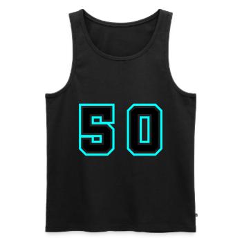 Symbole de 50 chiffres - Débardeur bio Premium Homme - noir - Devant - Michal (187cm)