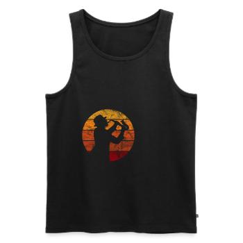 Saxofon Jazz Swing Klassik Musik Ska Punk Rock - Männer Premium Bio Tank Top - Schwarz - Vorne - Michal (187cm)