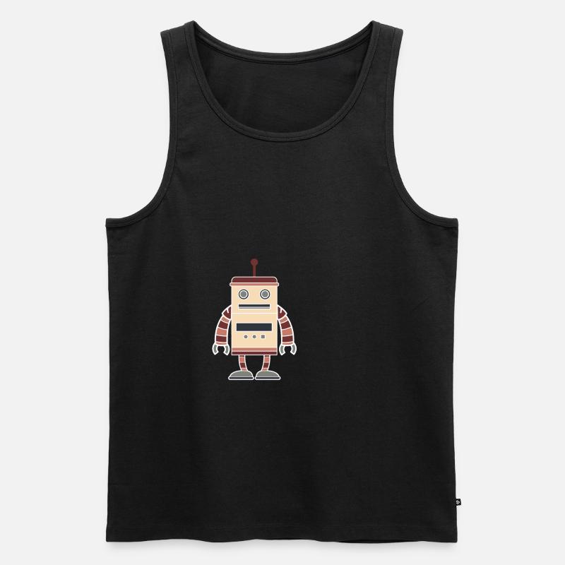 Bunter Roboter - Männer Premium Bio Tank Top - Schwarz