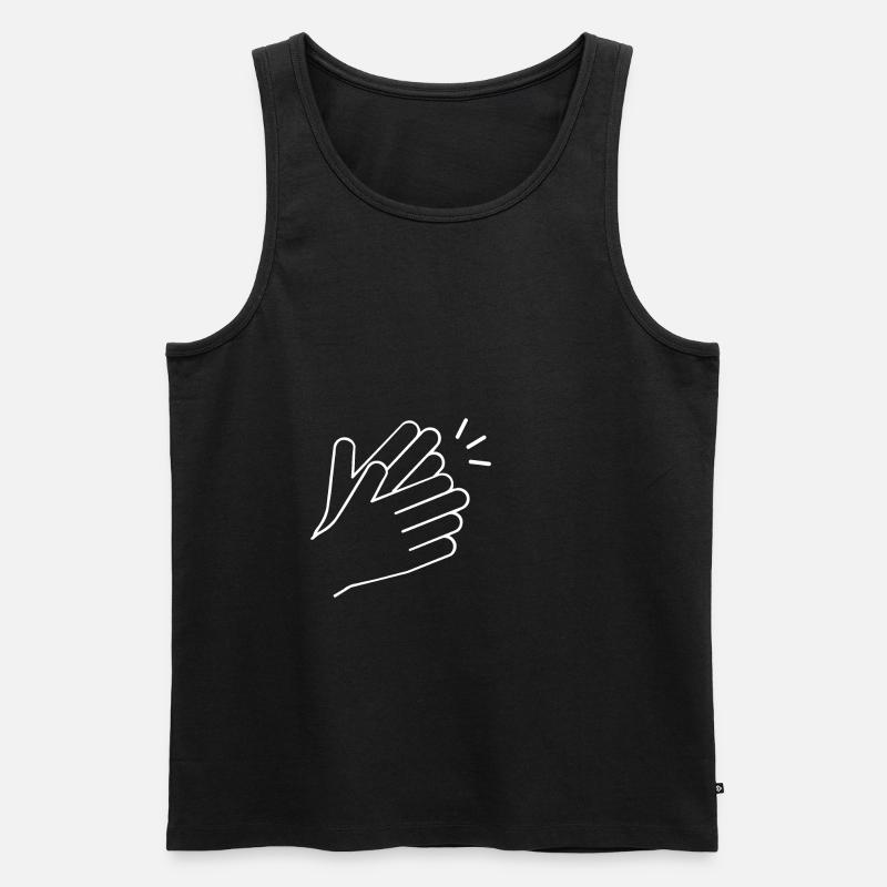 Handzeichen Klatschen - Männer Premium Bio Tank Top - Schwarz