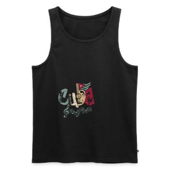 Kuba Logo Musik Salsa Karibik Band Geschenk - Männer Premium Bio Tank Top - Schwarz - Vorne - AI Model Male 178 light (178cm)