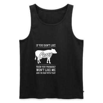 Cow Muh Cows Dairy Cow Beef Calf Cow - Men's Premium Organic Tank Top - black - Front - AI Model Male 178 light (178cm)