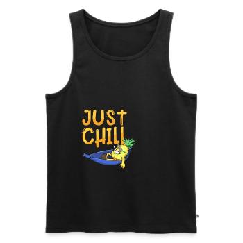 Pothead Pineapple Chilling Weed Hammock Joint - Men's Premium Organic Tank Top - black - Front - Michal (187cm)
