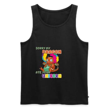 Drache Einhorn Fantasie Märchen Werwolf Geschenk - Männer Premium Bio Tank Top - Schwarz - Vorne - Michal (187cm)