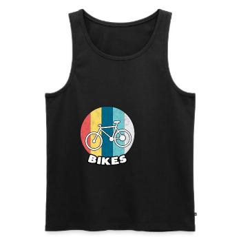 Bicycle Gear Bike Wheel Pedal Sport Gift - Men's Premium Organic Tank Top - black - Front - AI Model Male 178 light (178cm)