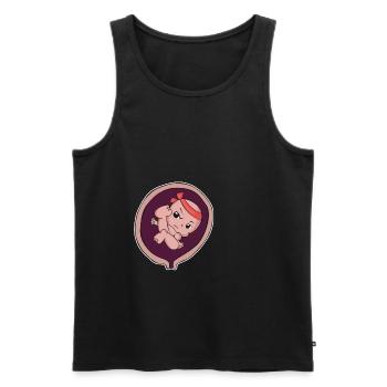 Cadeau de Karaté Grossesse Mère Naissance Bébé - Débardeur bio Premium Homme - noir - Devant - Michal (187cm)