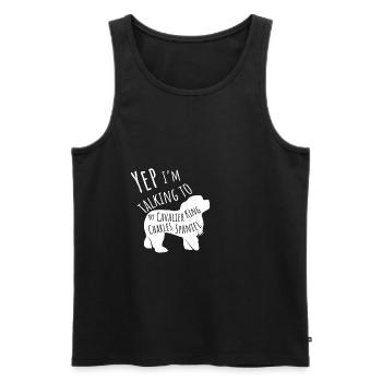 Cavalier King Charles Spaniel Funny - Men's Premium Organic Tank Top - black - Front - AI Model Male 178 light (178cm)