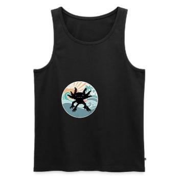 Axolotl Retro Beach Design Funny - Men's Premium Organic Tank Top - black - Front - Michal (187cm)