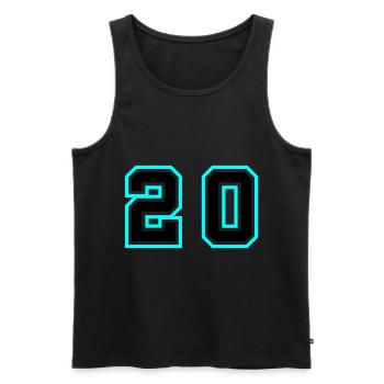 Symbole de 20 chiffres - Débardeur bio Premium Homme - noir - Devant - AI Model Male 178 light (178cm)