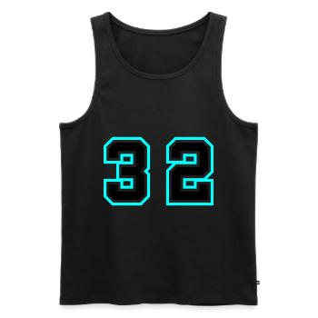 32 Symbole numérique - Débardeur bio Premium Homme - noir - Devant - Michal (187cm)