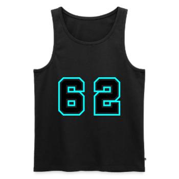 62 Symbole numérique - Débardeur bio Premium Homme - noir - Devant - Michal (187cm)