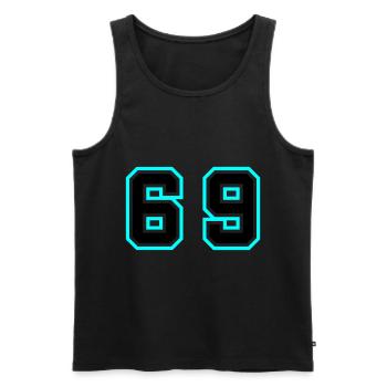 69 Zahl Symbol - Männer Premium Bio Tank Top - Schwarz - Vorne - Michal (187cm)