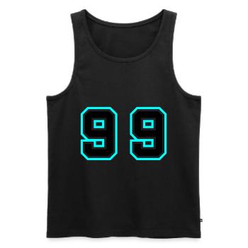 99 Symbole numérique - Débardeur bio Premium Homme - noir - Devant - Michal (187cm)