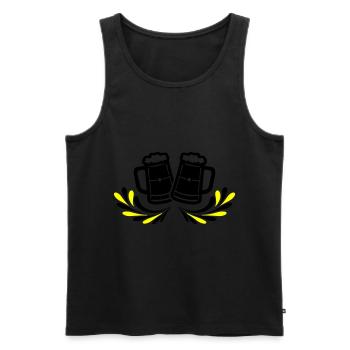 Bierkrug Bier Symbol - Männer Premium Bio Tank Top - Schwarz - Vorne - Michal (187cm)