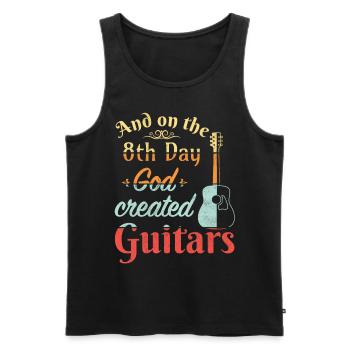 Et le 8ème jour, Dieu créa les guitares - Débardeur bio Premium Homme - noir - Devant - Michal (187cm)
