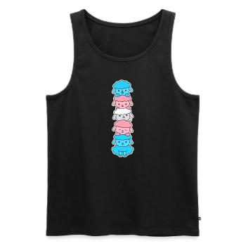 Trans Flagge Schaf Design für Trans Menschen - Männer Premium Bio Tank Top - Schwarz - Vorne - AI Model Male 178 light (178cm)