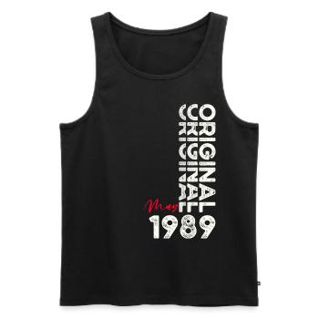 35th Birthday Husband Original May Vintage 1989 - Men's Premium Organic Tank Top - black - Front - AI Model Male 178 light (178cm)