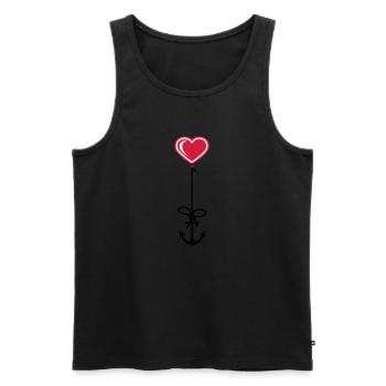 anker herz matrose kapitaen seemann schiff boot me - Männer Premium Bio Tank Top - Schwarz - Vorne - Michal (187cm)