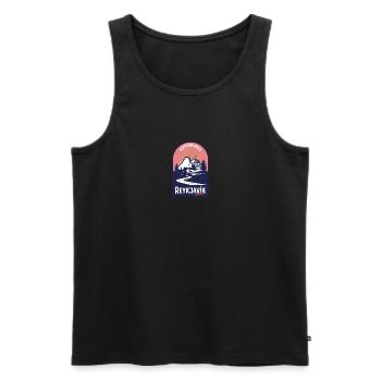 Reykjavik Islande Road Trip vintage - Débardeur bio Premium Homme - noir - Devant - AI Model Male 178 light (178cm)