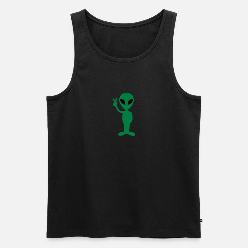 Frieden alien - Männer Premium Bio Tank Top - Schwarz