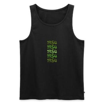 1954 - Men's Premium Organic Tank Top - black - Front - AI Model Male 178 light (178cm)
