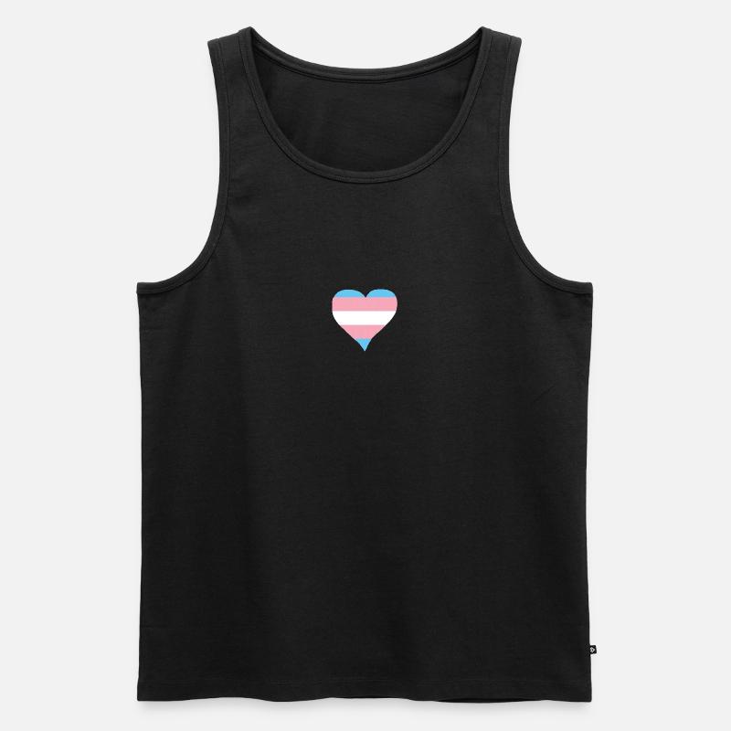 Trans Herz - Männer Premium Bio Tank Top - Schwarz