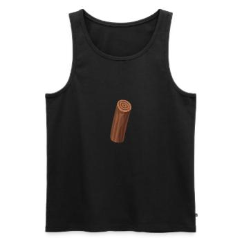 Holzscheit Holzklotz stehend - Männer Premium Bio Tank Top - Schwarz - Vorne - AI Model Male 178 light (178cm)