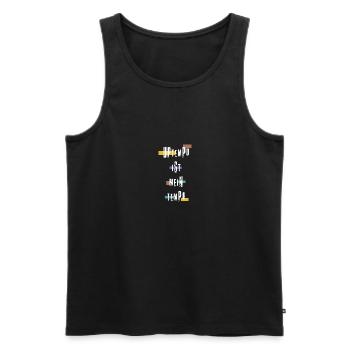 Techno Uptempo Rave Tekk Musik Feiern - Männer Premium Bio Tank Top - Schwarz - Vorne - Michal (187cm)