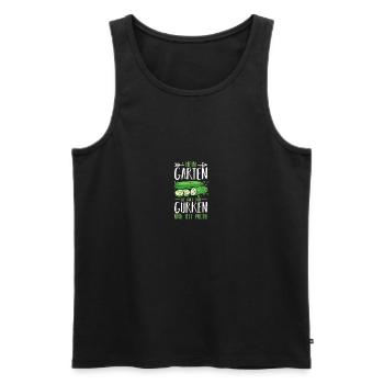 Jardinier Concombre Jardin fermier - Débardeur bio Premium Homme - noir - Devant - Michal (187cm)