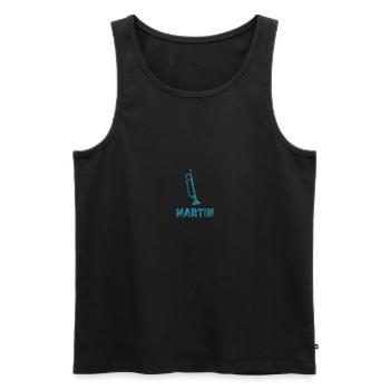 Martin als Blasmusik - Männer Premium Bio Tank Top - Schwarz - Vorne - Michal (187cm)