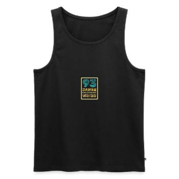 Age 93 - Men's Premium Organic Tank Top - black - Front - AI Model Male 178 light (178cm)