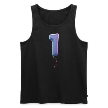 Number 1 as balloon: birthday, anniversary, winner - Men's Premium Organic Tank Top - black - Front - AI Model Male 178 light (178cm)