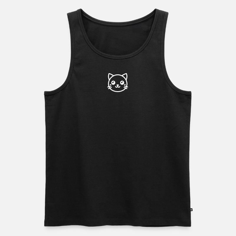 Tête de chat mignon Chat mignon - Débardeur bio Premium Homme - noir