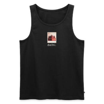 Photo rétro du Fort Rouge de Delhi - Débardeur bio Premium Homme - noir - Devant - AI Model Male 178 light (178cm)