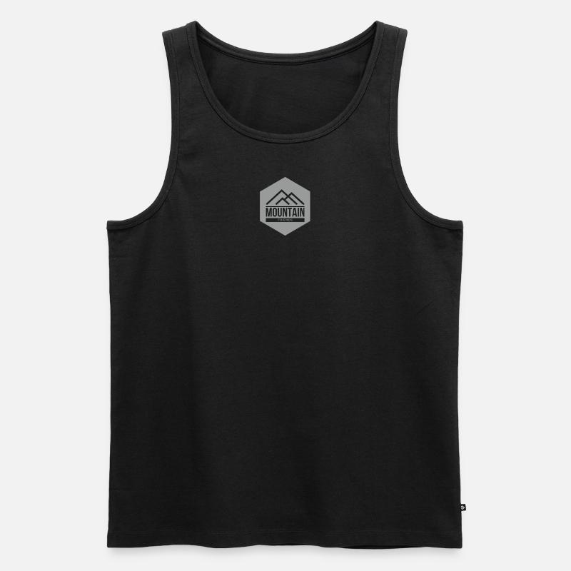 Mountains Grau - Männer Premium Bio Tank Top - Schwarz